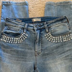 Kut from the Kloth Light Blue Jeans with Silver Accents